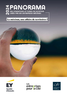 Couverture de l'édition 2024 du Panorama des fondations et fonds de dotation créés par des entreprises mécènes